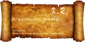 Krajcsovics Renátó névjegykártya