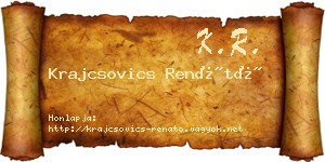 Krajcsovics Renátó névjegykártya